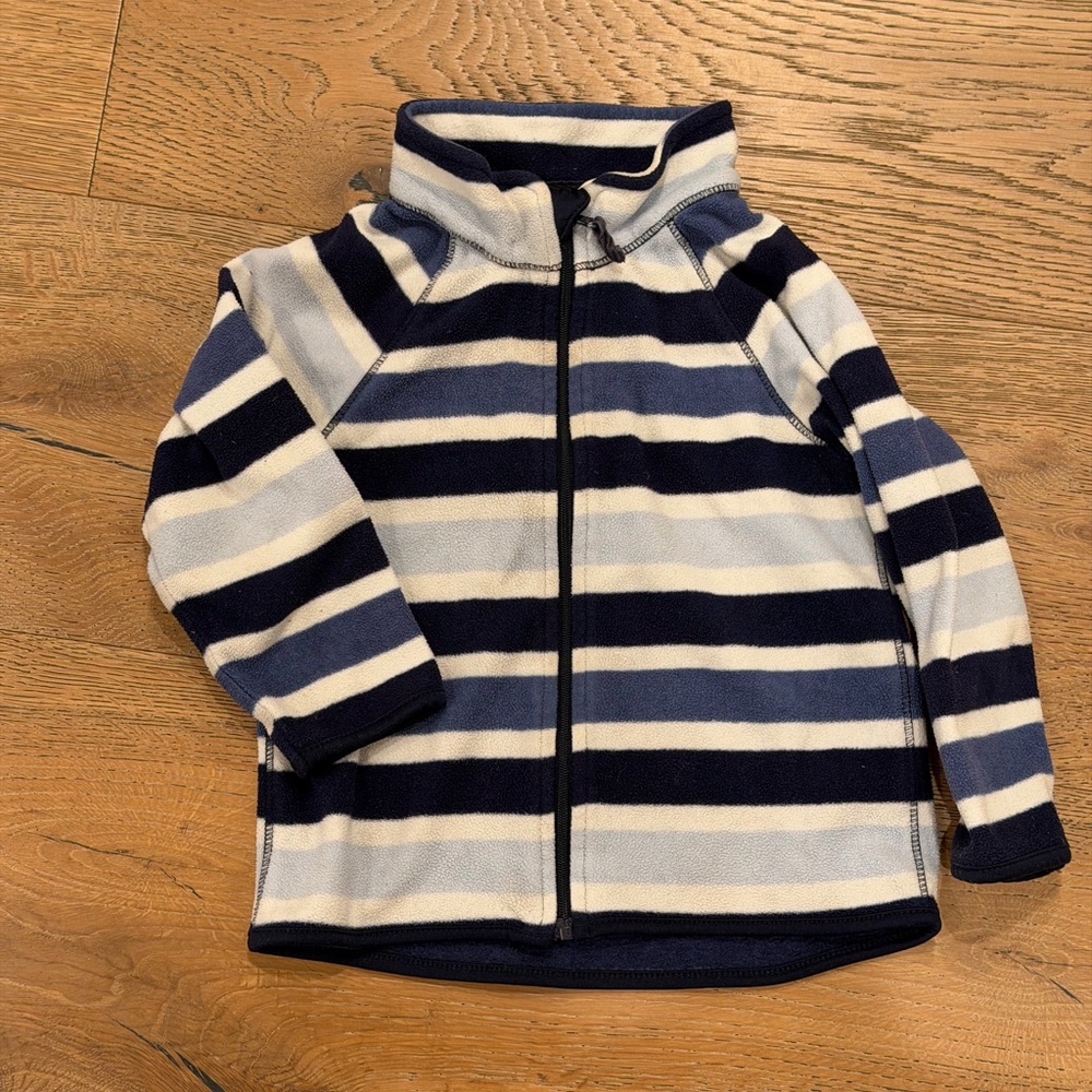 H&M Navy and White Striped Kids Fleece